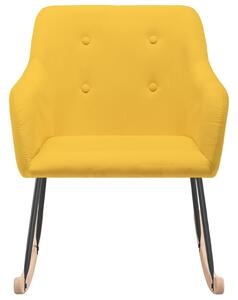 Fotel bujany, żółty, tapicerowany tkaniną