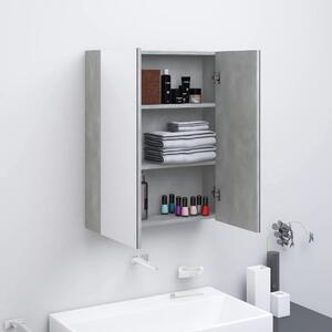 Szafka łazienkowa z lustrem, 60x15x75 cm, MDF, szarość betonu