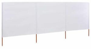 Parawan 3-skrzydłowy z tkaniny, 400x160 cm, piaskowy biały