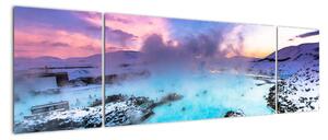 Obraz - Błękitna laguna na Islandii (170x50 cm)