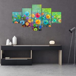 Obraz - Abstrakcyjne kwiaty (125x70 cm)