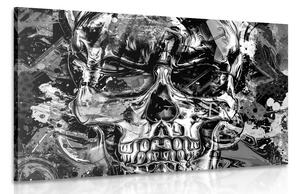 Obraz artystyczna czaszka w wersji czarno-białej