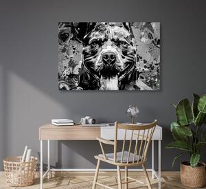 Obraz ilustracja psa w wersji czarno-białej