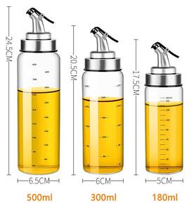 Szklana butelka na olej z dozownikiem, Objętość: 180 ml