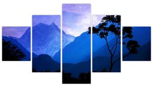 Obraz - Nocne niebo w Nepalu (125x70 cm)