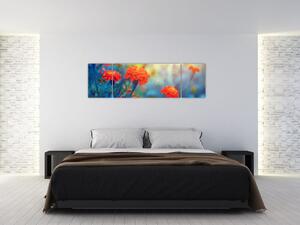 Obraz - Pomarańczowe kwiaty (170x50 cm)