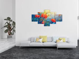 Obraz - Pomarańczowe kwiaty (125x70 cm)