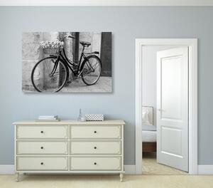 Obraz rustykalny rower w wersji czarno-białej
