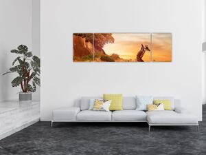 Obraz - Żyrafy w Afryce (170x50 cm)
