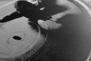 Obraz zabytkowy gramofon w wersji czarno-białej