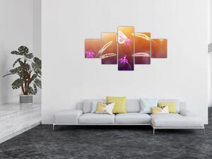 Obraz - Różowy motyl (125x70 cm)