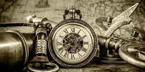 Obraz zegarek z przeszłości w sepii