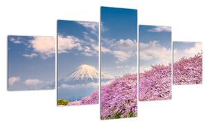 Obraz - Japoński wiosenny krajobraz (125x70 cm)