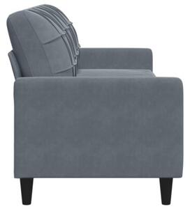 Sofa 3-osobowa, ciemnoszara, 210 cm, obita aksamitem
