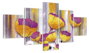 Obraz - Ilustracja kwiatów (125x70 cm)