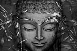 Obraz uśmiechnięty Budda w wersji czarno-białej