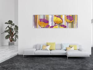 Obraz - Ilustracja kwiatów (170x50 cm)
