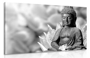 Obraz spokojny Budda w wersji czarno-białej