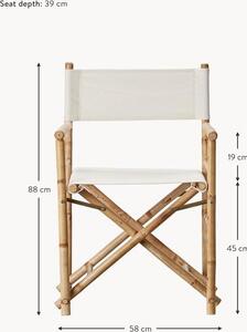 Składany fotel reżysera z drewna bambusowego Mandisa