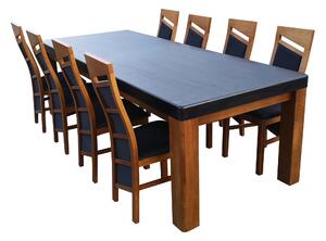 ZESTAW: Stół rozkładany SJ22 o wym. 200 x 100 cm + 2 x 50 cm i 8 krzeseł KJ95
