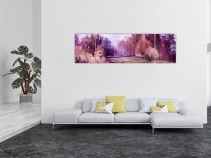 Obraz - Malarstwo pejzażowe jesienne (170x50 cm)