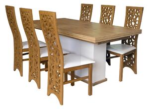 ZESTAW do jadalni: Rozkładany Stół10 160/88 cm+ 6 Krzeseł K68