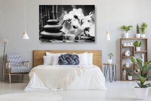 Obraz martwa natura spa w wersji czarno-białej