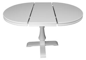 Klasyczny Stół CEZARY 100 cm + 40 cm biały/okrągły