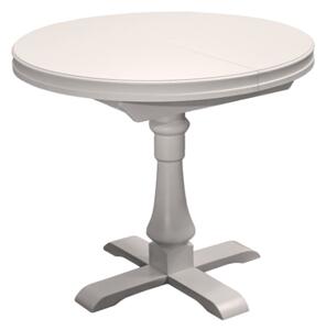 Klasyczny Stół CEZARY 100 cm + 40 cm biały/okrągły