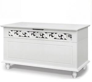 Skrzynia drewniana JERSEY, 80x40x48cm, biała Casaria