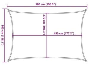 Żagiel przeciwsłoneczny, 160 g/m², jasnozielony, 3x5 m, hdpe