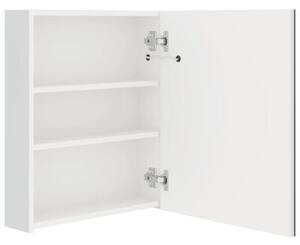 Szafka łazienkowa z lustrem i LED, lśniąca biel, 50x14x60 cm