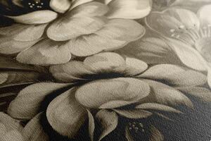 Obraz impresjonistyczny świat kwiatów w sepii