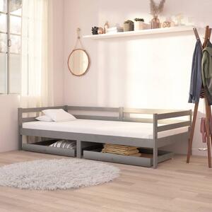 Łóżko dzienne z szufladami, 90x200 cm, szare, drewno sosnowe