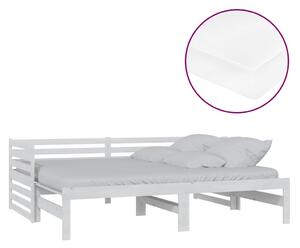 Łóżko wysuwane, 2 x (90x200) cm, białe, lite drewno sosnowe