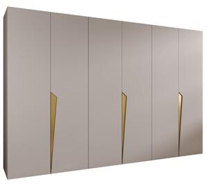 Szafa uchylna otwierana Piano 1 300 (3x100) wys. 202 cm kaszmir + u. zÅoty