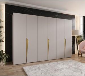 Szafa uchylna otwierana Piano 1 300 (3x100) wys. 202 cm kaszmir + u. zÅoty