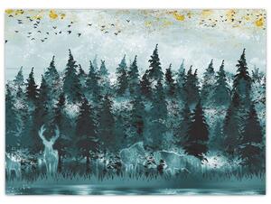 Obraz - Zwierzęta w lesie (70x50 cm)