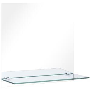 Lustro ścienne z półką, 30x30 cm, hartowane szkło