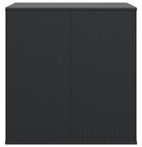 Skrzynia na poduszki ogrodowe rattan pe 100x97,5x104 cm, czarna