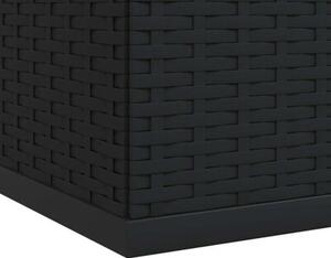 Skrzynia na poduszki ogrodowe rattan pe 100x97,5x104 cm, czarna