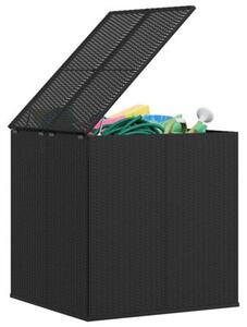 Skrzynia na poduszki ogrodowe rattan pe 100x97,5x104 cm, czarna