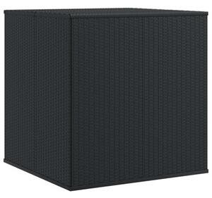Skrzynia na poduszki ogrodowe rattan pe 100x97,5x104 cm, czarna