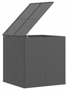 Skrzynia na poduszki ogrodowe rattan pe 100x97,5x104 cm, czarna