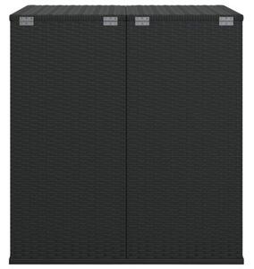 Skrzynia na poduszki ogrodowe rattan pe 100x97,5x104 cm, czarna