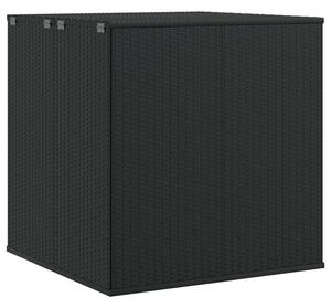 Skrzynia na poduszki ogrodowe rattan pe 100x97,5x104 cm, czarna