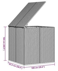 Skrzynia na poduszki ogrodowe rattan pe 100x97,5x104 cm, czarna