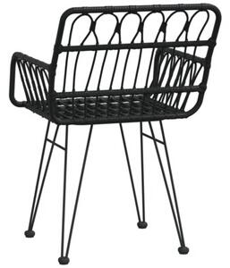 Krzesła ogrodowe, 2 szt., czarne, 56x64x80 cm, rattan pe