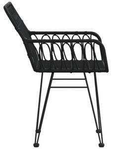 Krzesła ogrodowe, 2 szt., czarne, 56x64x80 cm, rattan pe