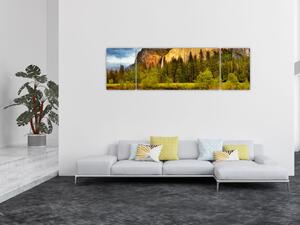Obraz- Skały nad jeziorem (170x50 cm)